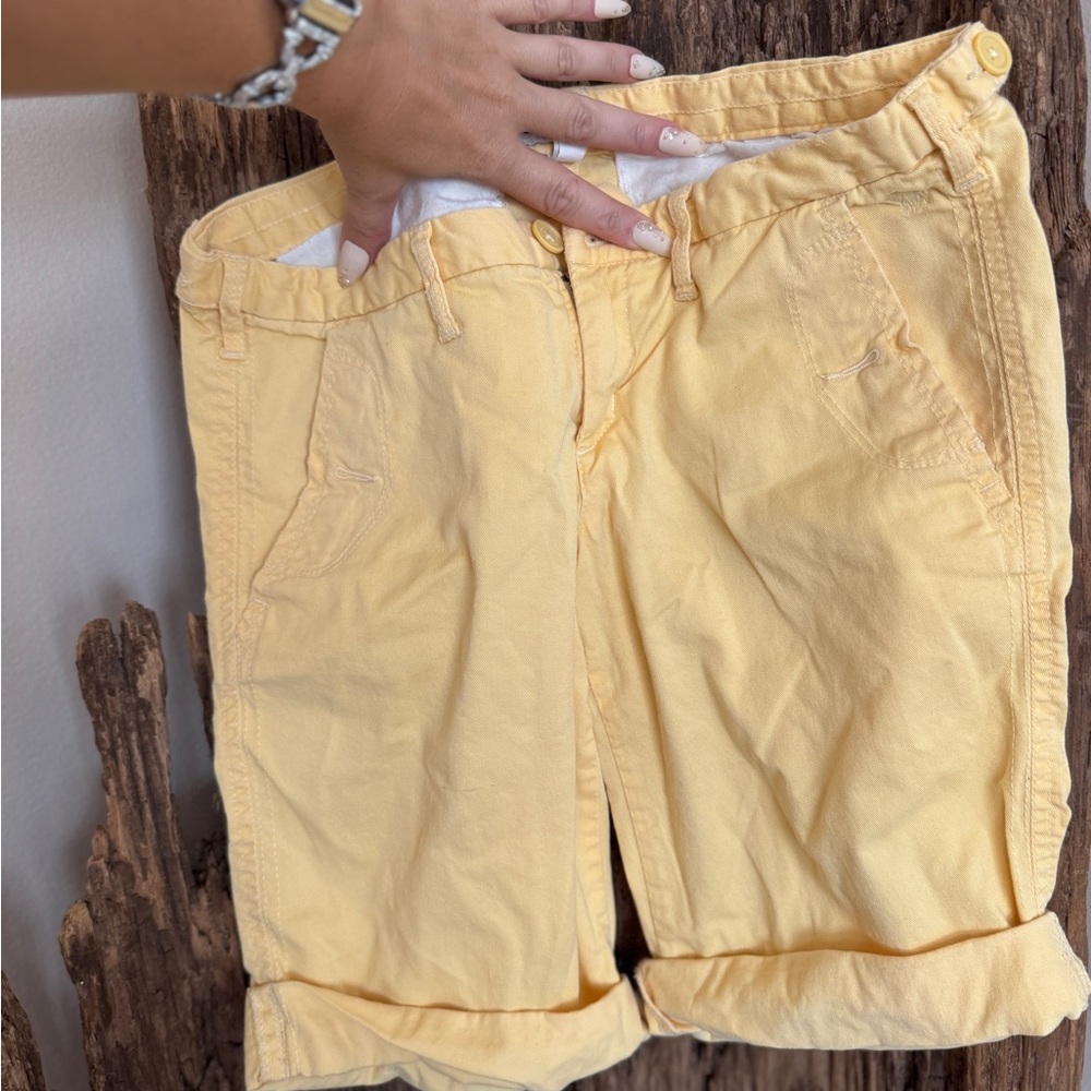 Abercrombie Yellow Casual Shorts Capris Girls Size 16